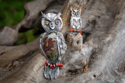 Brooch pendant «Owl» (small, large)